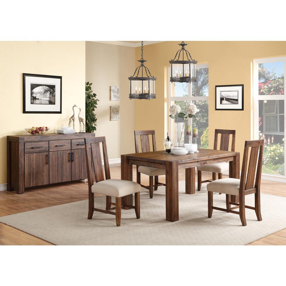 Meadow Solid Wood Extending Dining Table in Brick Brown. Picture 12