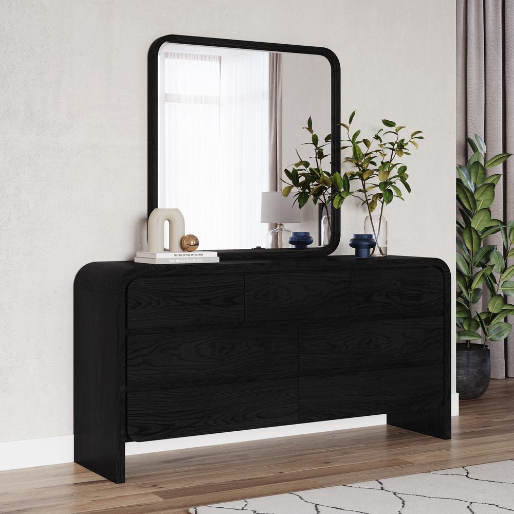 Elora Seven Drawer Dresser in Jet Black Ash. Picture 2