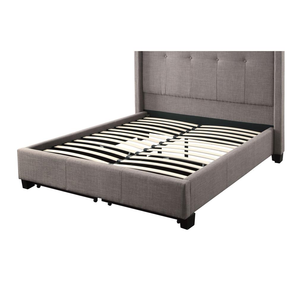 Madeleine Wingback Upholstered Platform Storage Bed. Picture 1