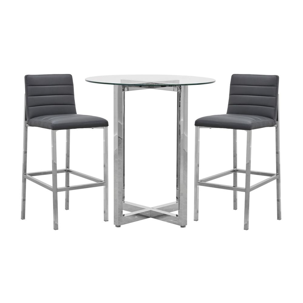 Amalfi Metal Back Bar Stool in Cobalt, set of 2. Picture 3