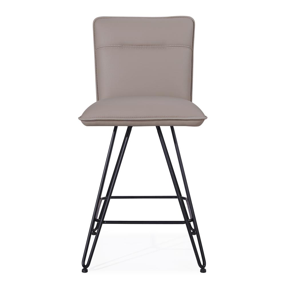 Demi Hairpin Leg Swivel Counter Stool in Taupe, set of 2. Picture 3