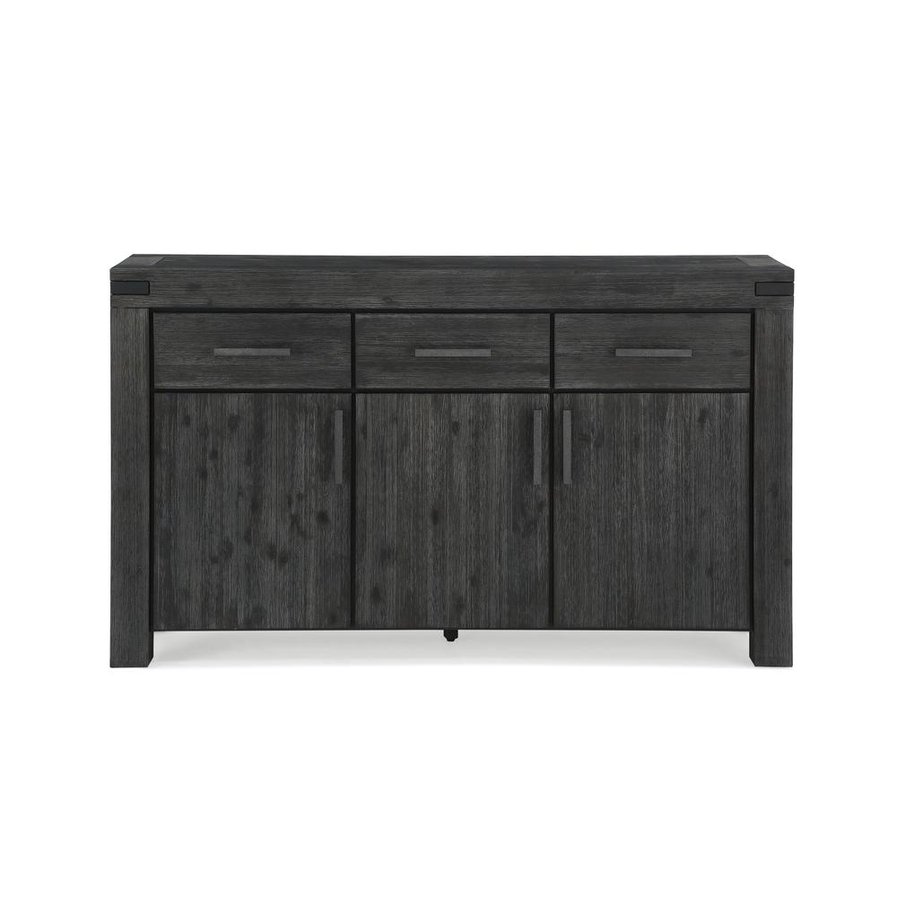 Meadow Solid Wood Three Drawer Three Door Sideboard in Graphite. Picture 5
