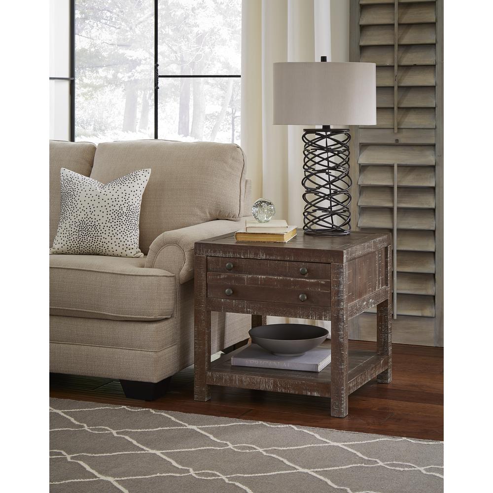 Townsend Solid Wood Side Table in Java. Picture 1