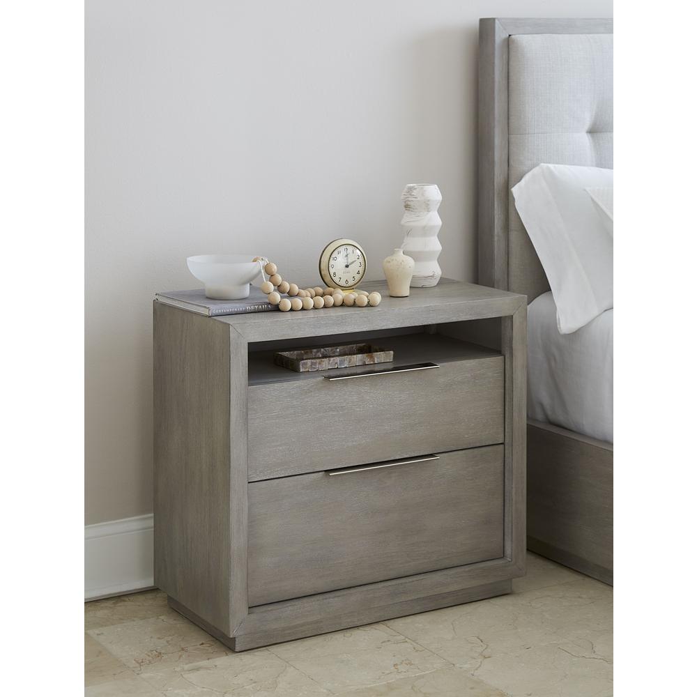Oxford Two-Drawer Nightstand in Mineral. Picture 4
