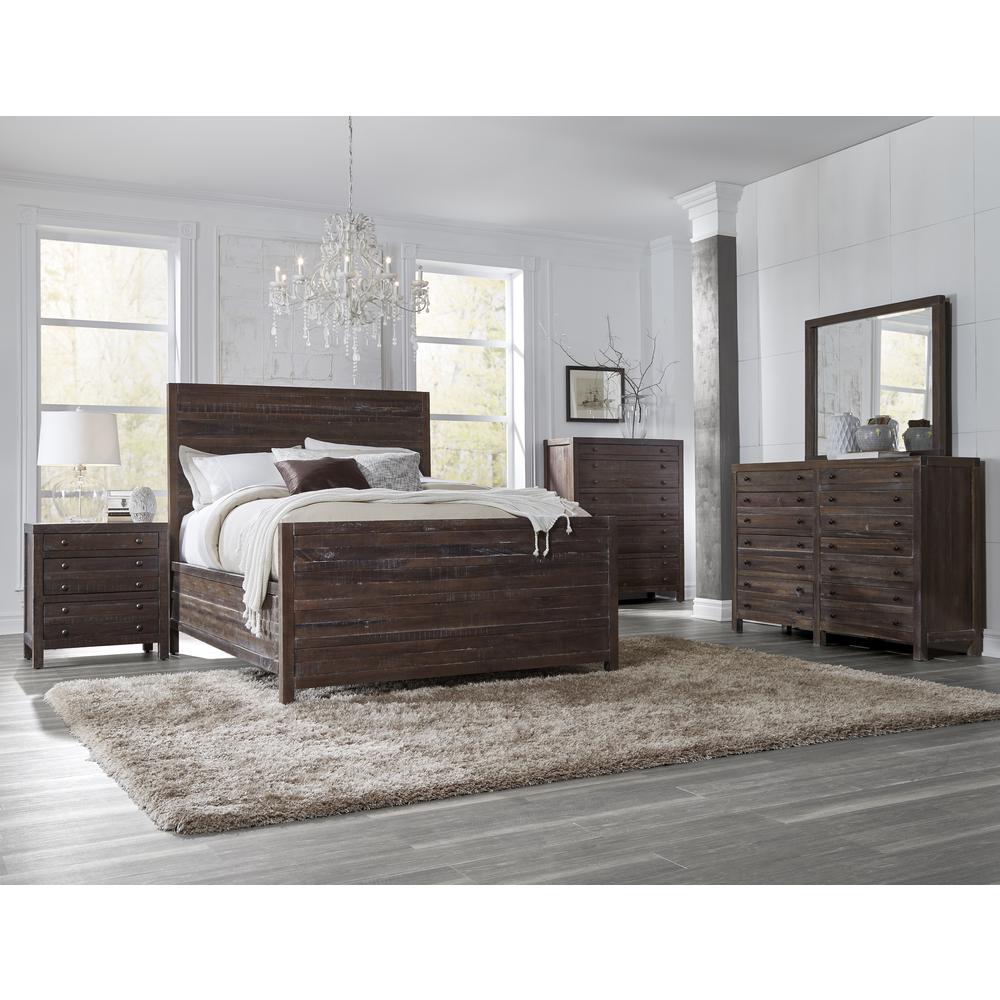 Townsend Solid Wood Panel Bed in Java. Picture 2