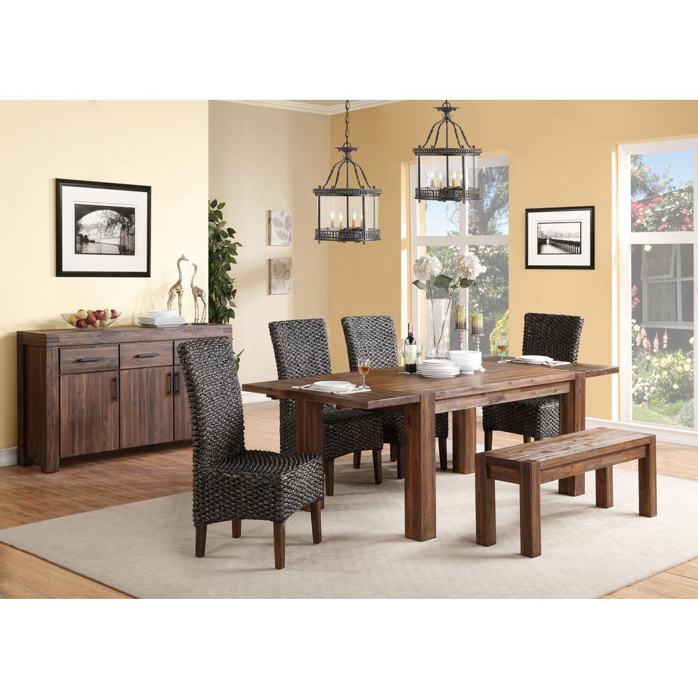 Meadow Solid Wood Extending Dining Table in Brick Brown. Picture 3