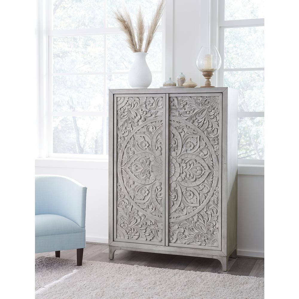 Boho Chic Wardrobe Chest in Washed White (2024). Picture 1