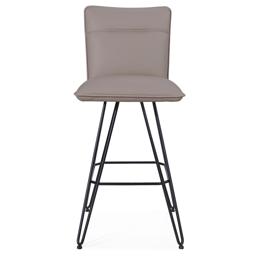 Demi Hairpin Leg Swivel Bar Stool in Taupe, set of 2. Picture 3