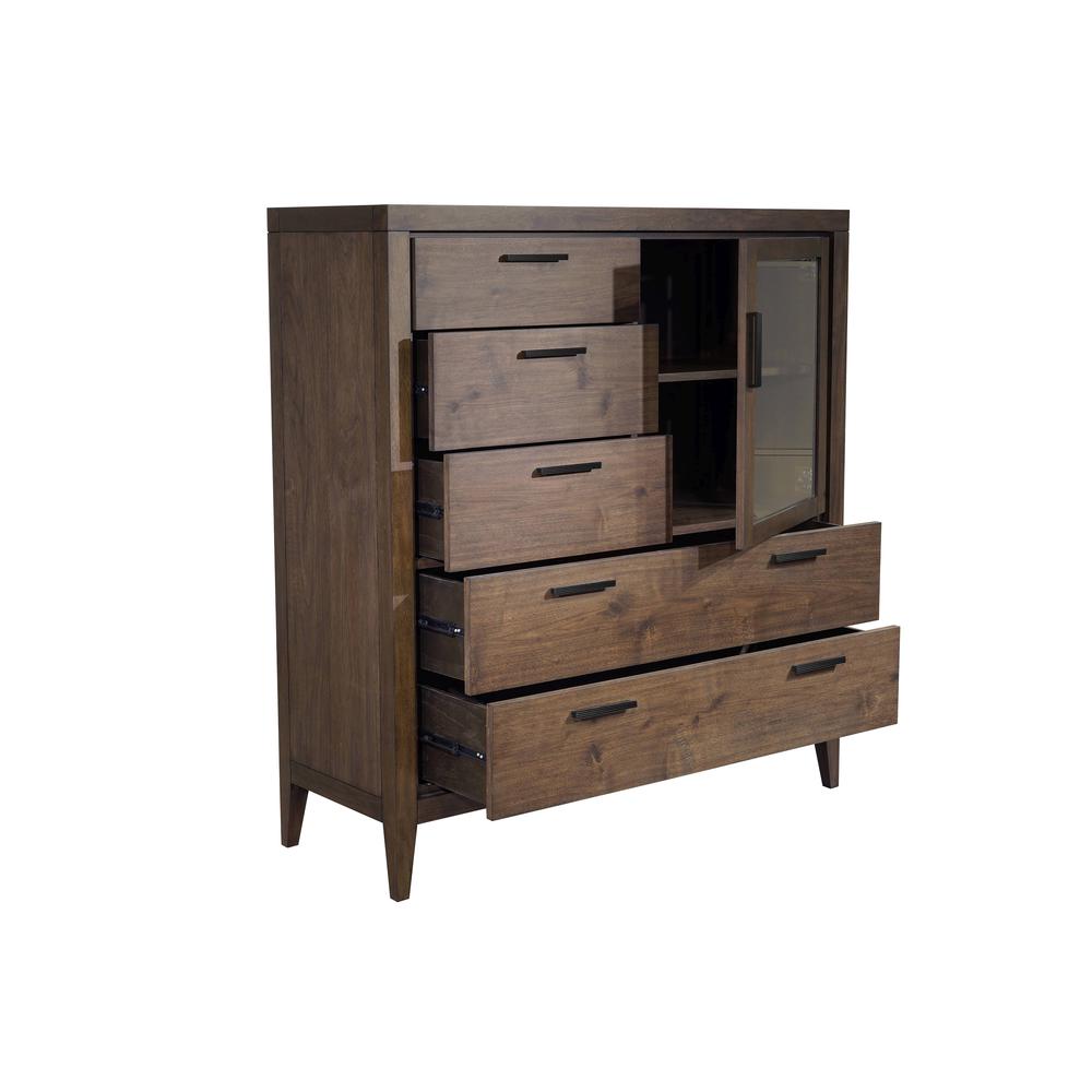 Boracay Five Drawer One Door Walnut Sweater Chest in Wild Oats Brown (2024). Picture 2