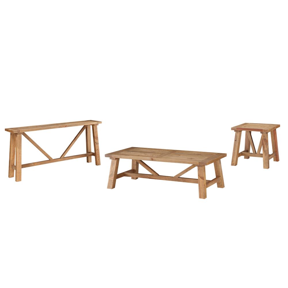Harby Reclaimed Wood Console Table in Rustic Tawny. Picture 5