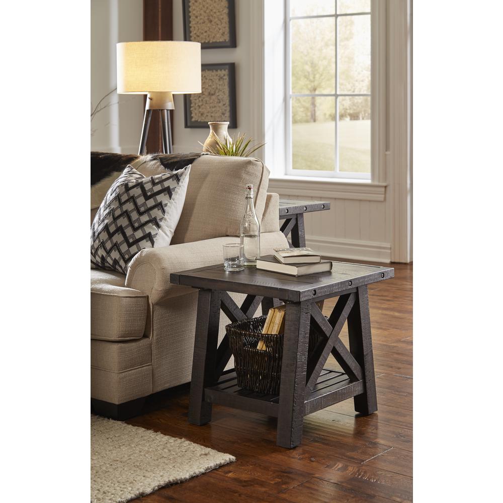 Yosemite Solid Wood Side Table in Cafe. Picture 1