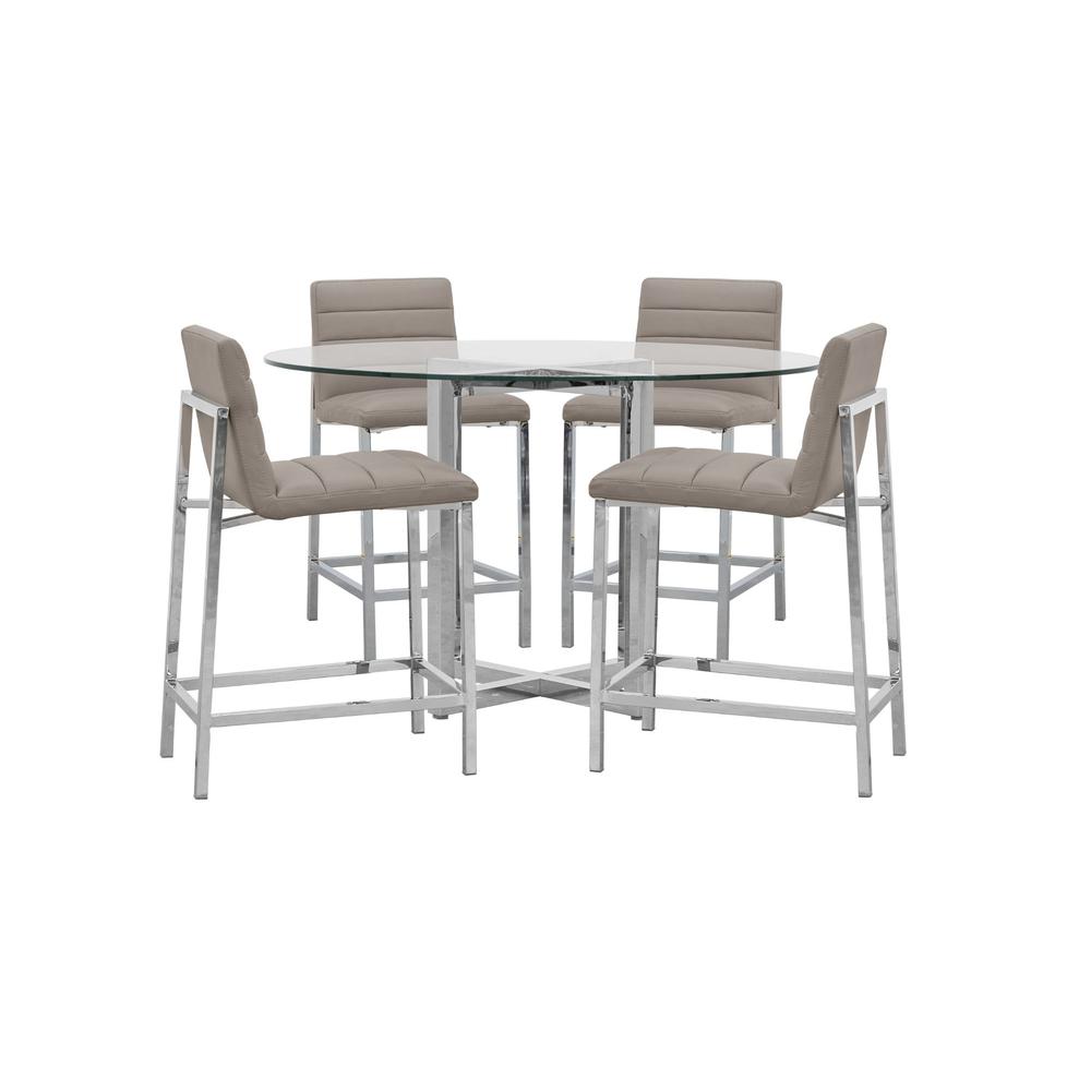 Amalfi Metal Back Counter Stool in Taupe, set of 2. Picture 3