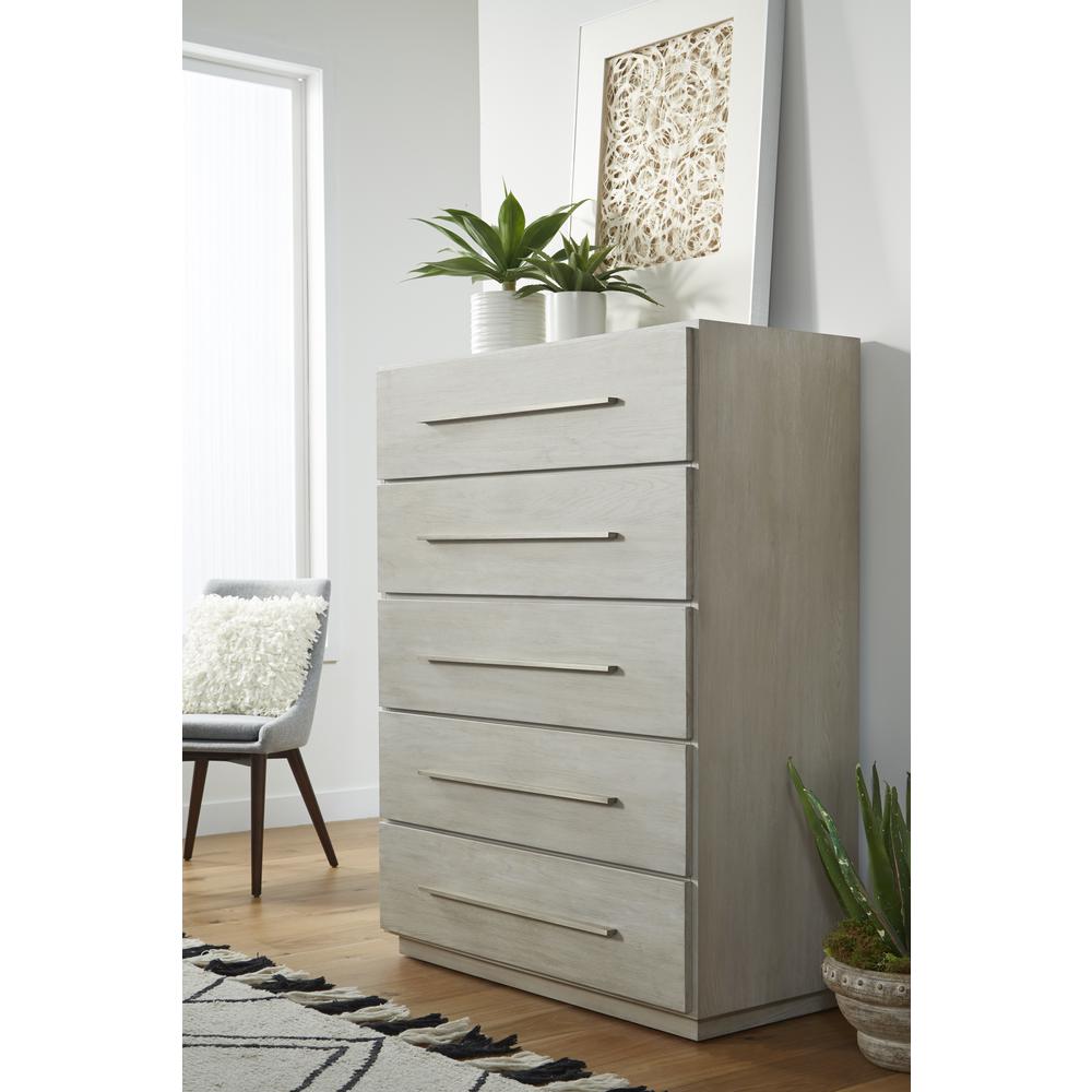 Destination Five Drawer Chest in Cotton Grey (2024). Picture 1