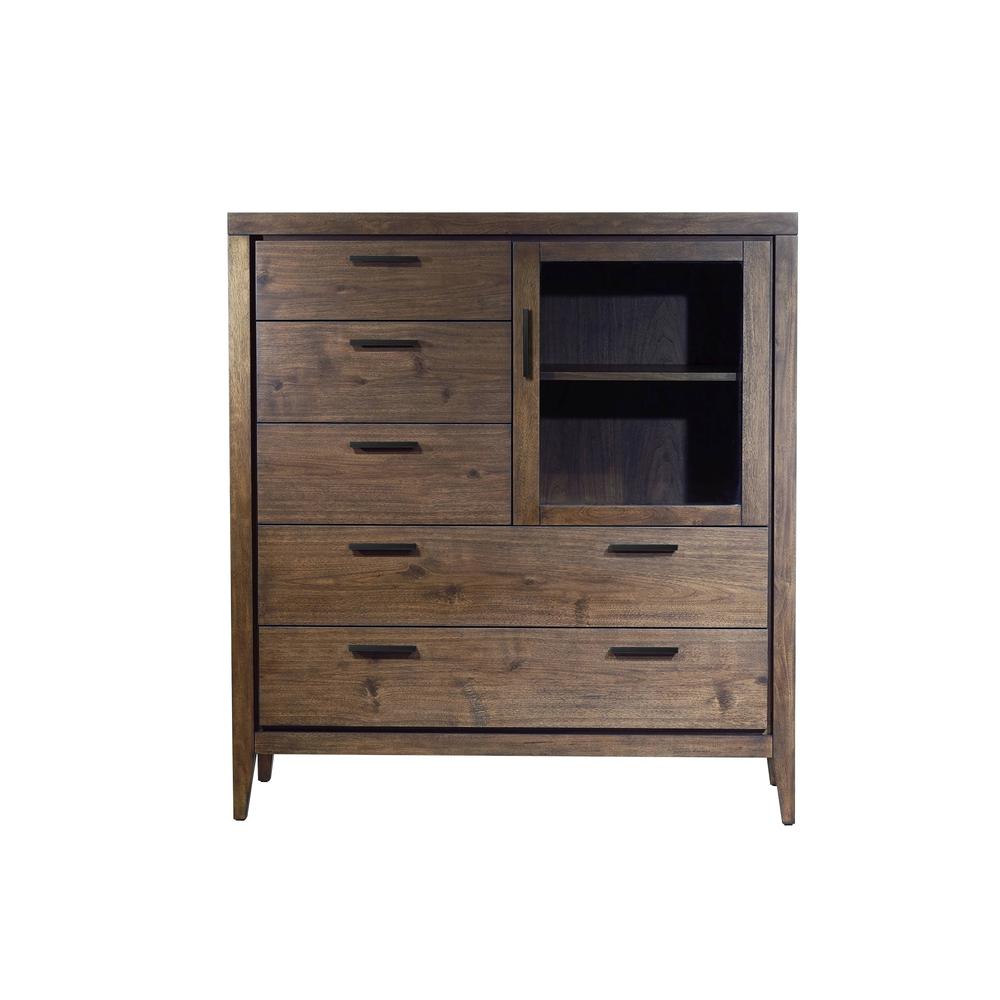 Boracay Five Drawer One Door Walnut Sweater Chest in Wild Oats Brown (2024). Picture 3