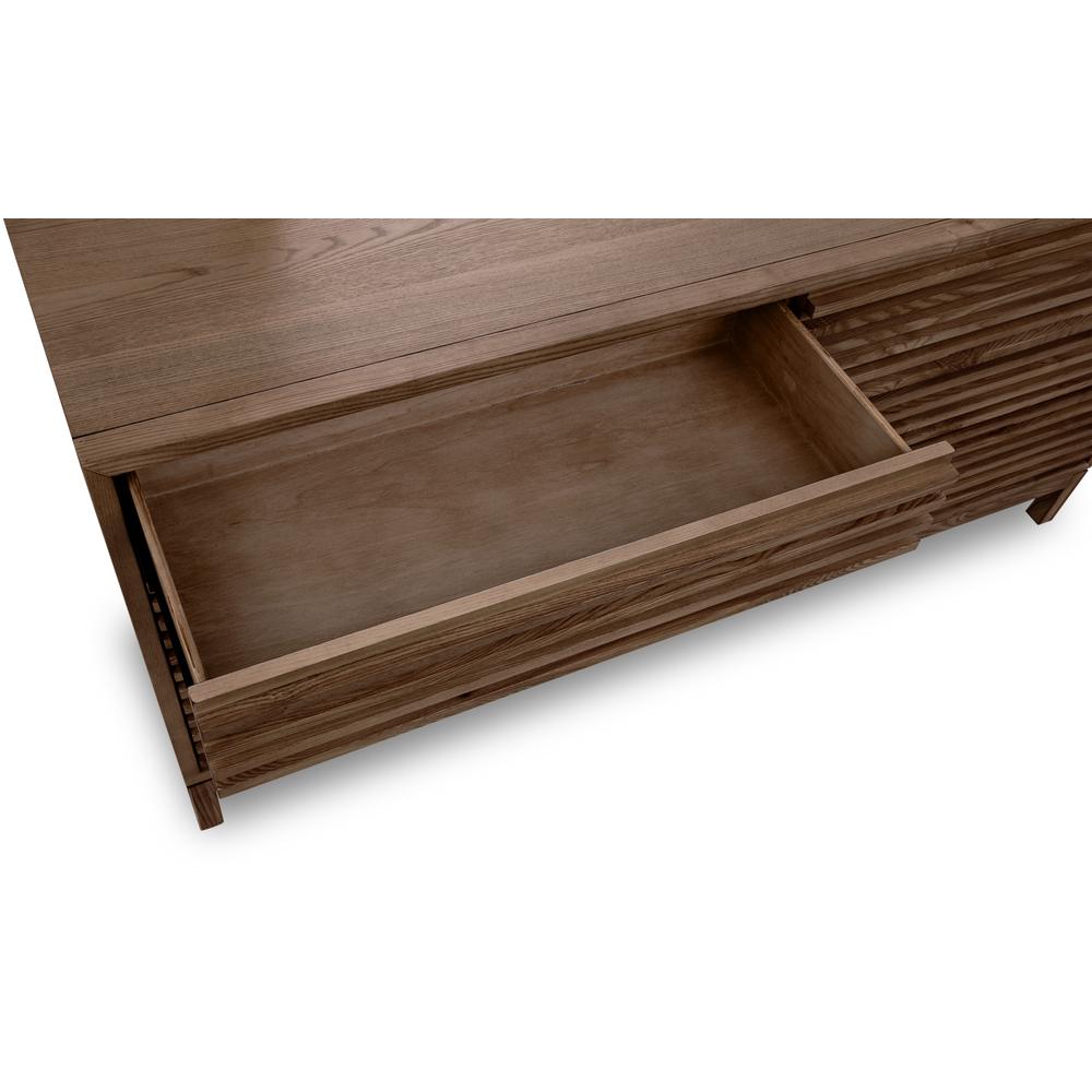 Tanner Six Drawer Ash Wood Dresser in Roux. Picture 4
