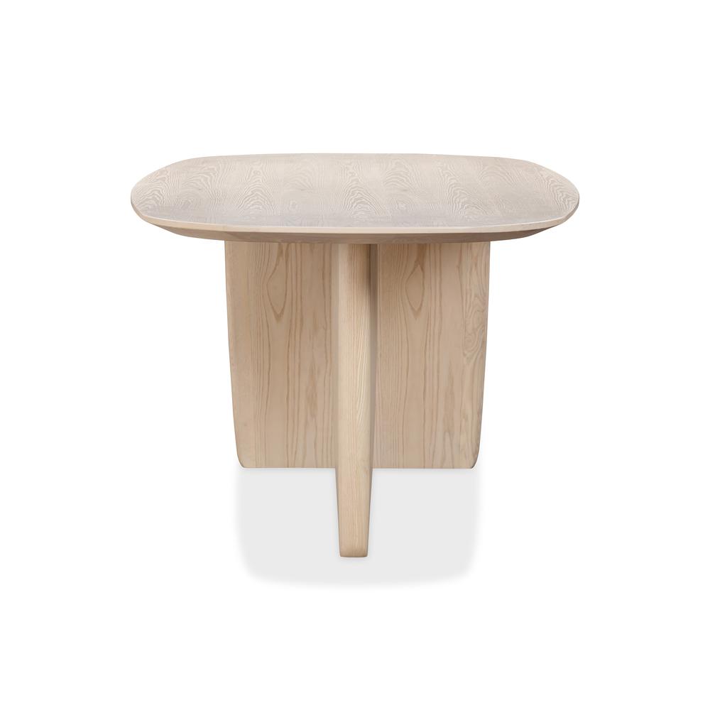 Liv Solid Ash Oval Dining Table in White Sand. Picture 3