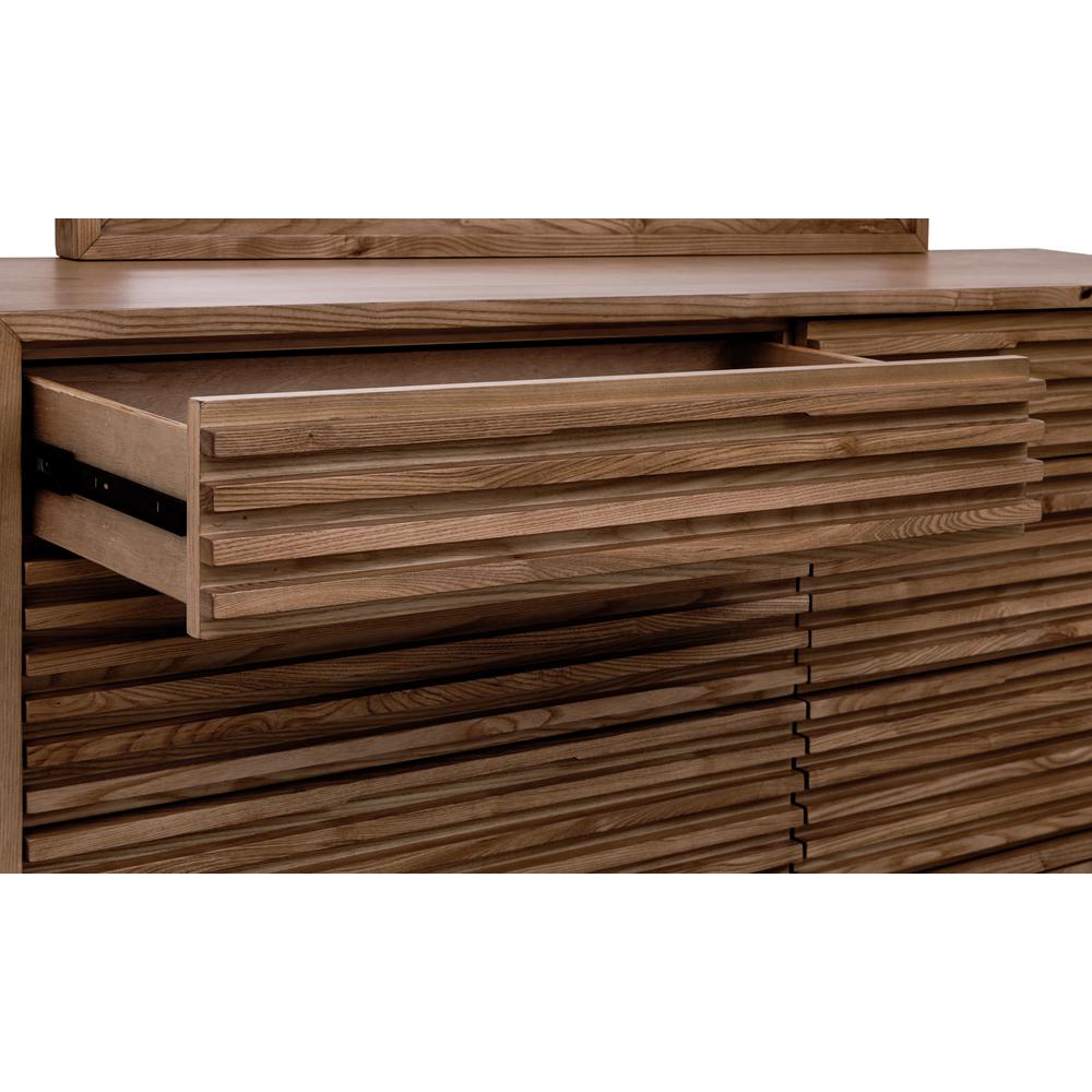 Tanner Six Drawer Ash Wood Dresser in Roux. Picture 3