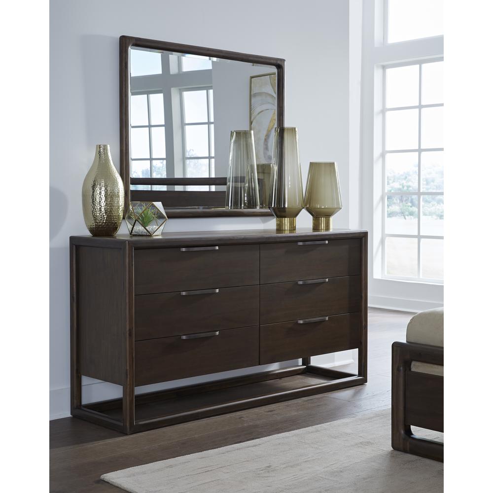 Sol Six Drawer Acacia Wood Dresser in Brown Spice. Picture 2