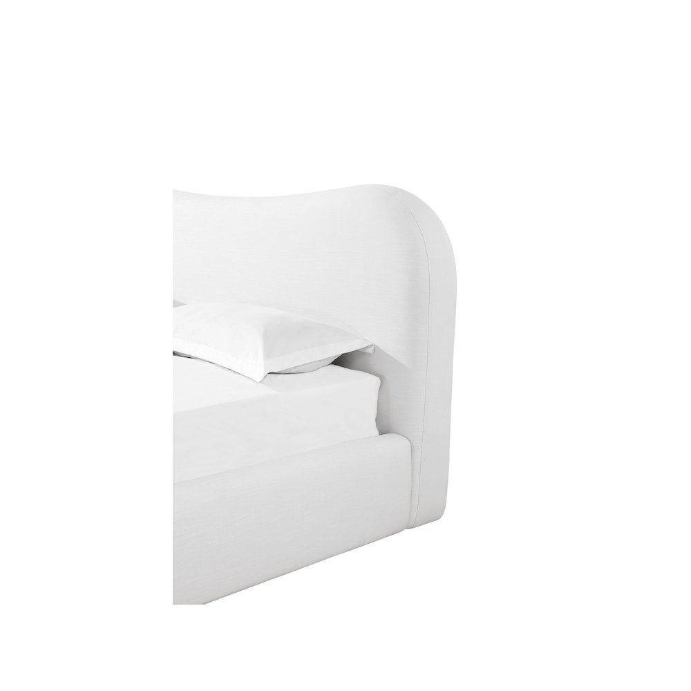 Elena Upholstered Bed in Vanilla Linen. Picture 4