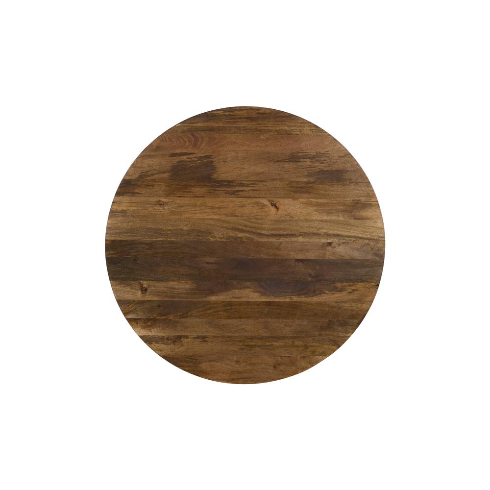 Virton Solid Wood Round Coffee Table in Smoked Brown. Picture 3