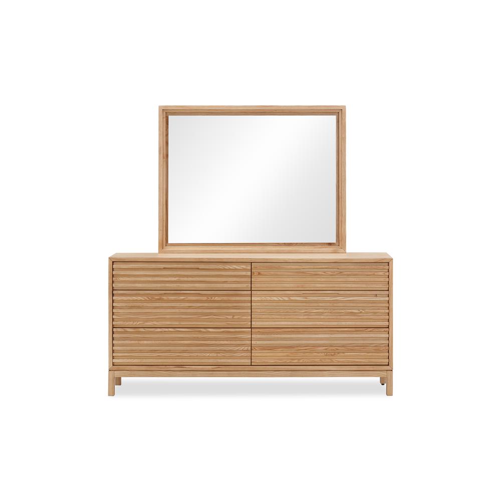 Tanner Six Drawer Ash Wood Dresser in Flaxen. Picture 1