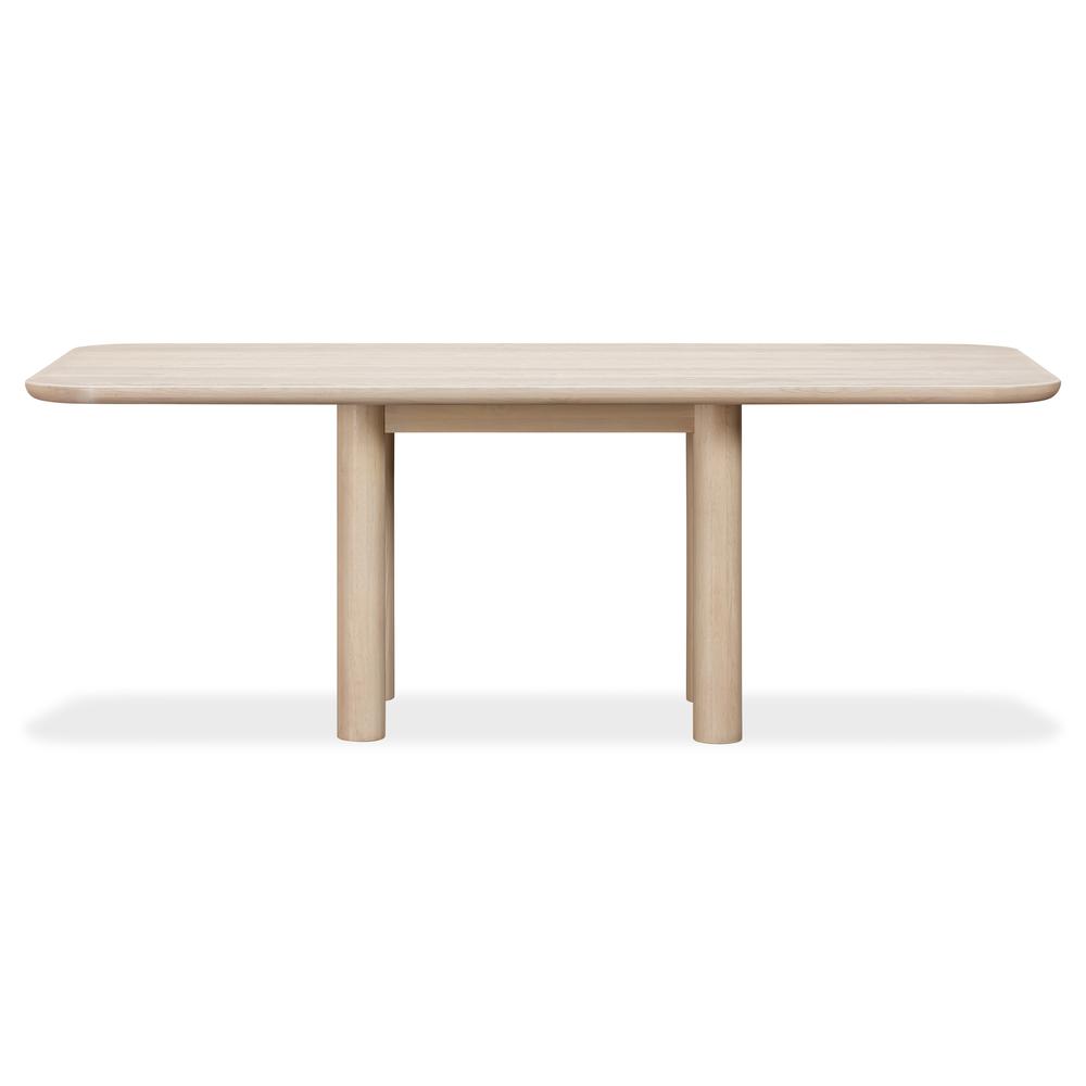 Liv Solid Ash Rectangular Dining Table in White Sand. Picture 1