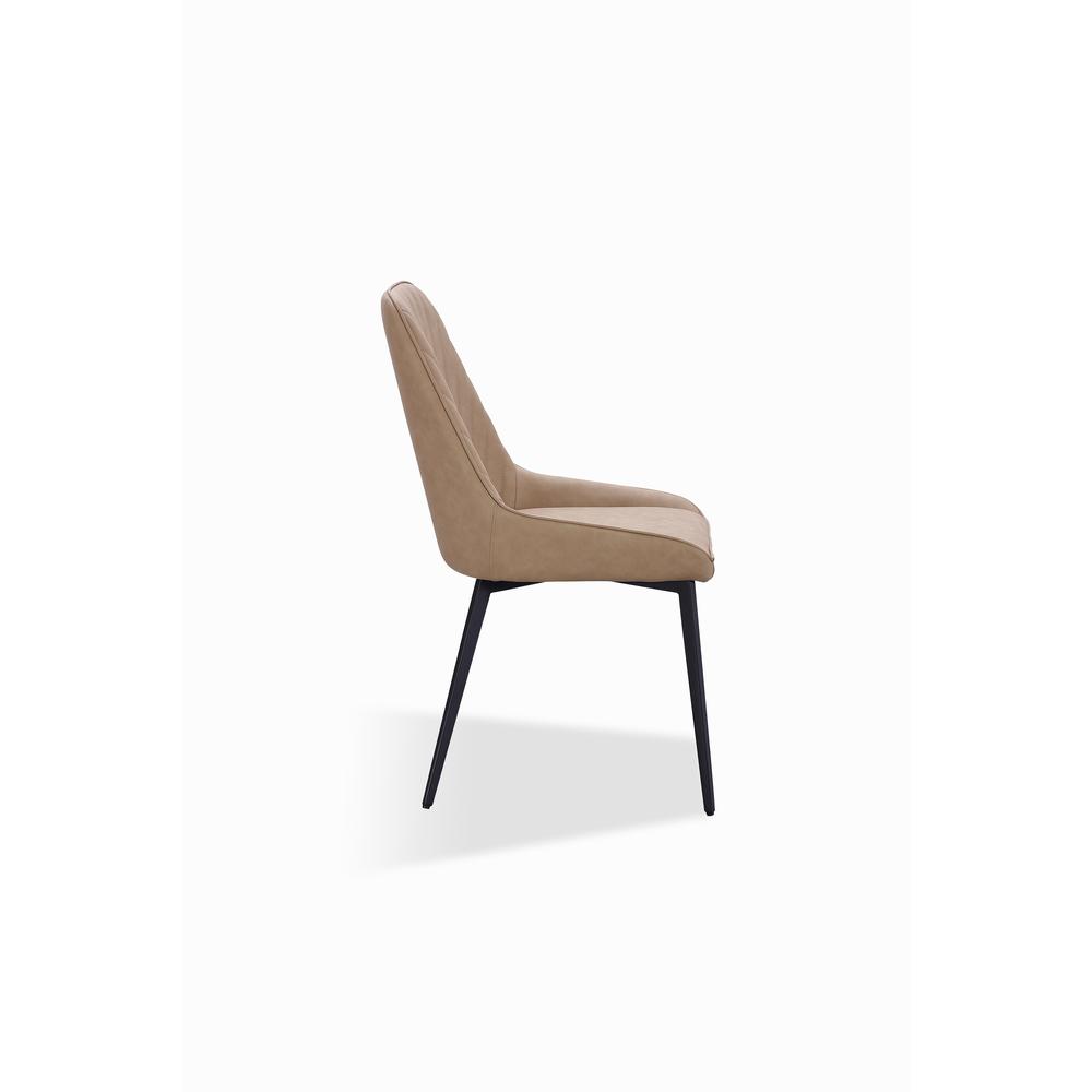 Metal Leg Upholstered Dining Chair in Penny  Synthetic Leather, set of 2. Picture 3
