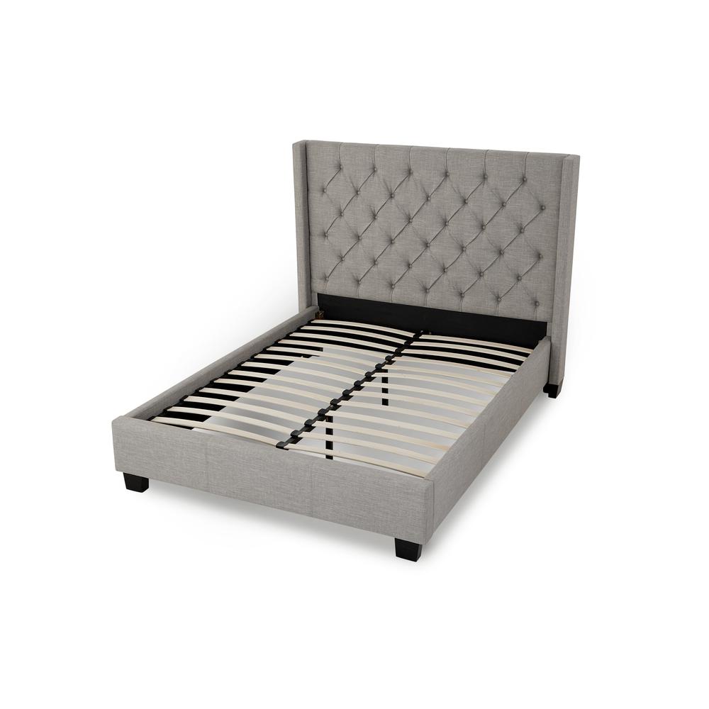 Verona Upholstered Platform Bed in Speckled Grey. Picture 5