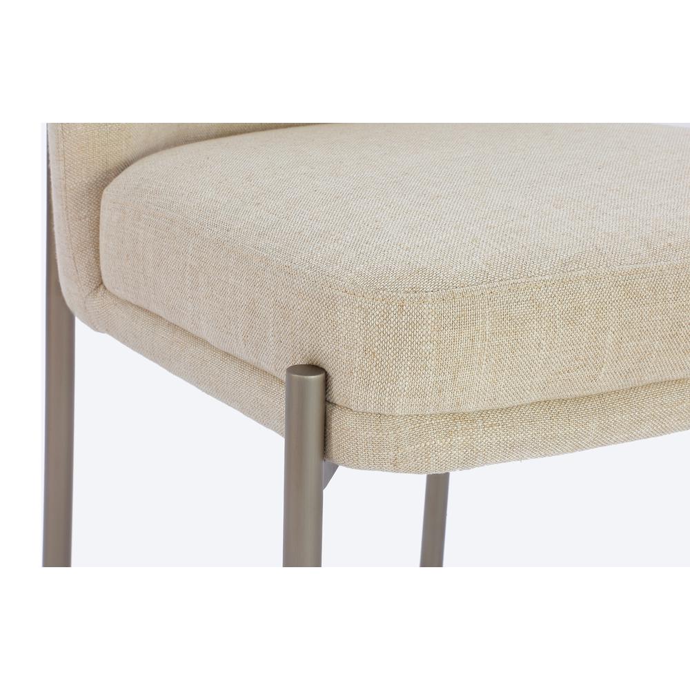 Dion Upholstered Dining Chair in Natural Light Linen, set of 2. Picture 3