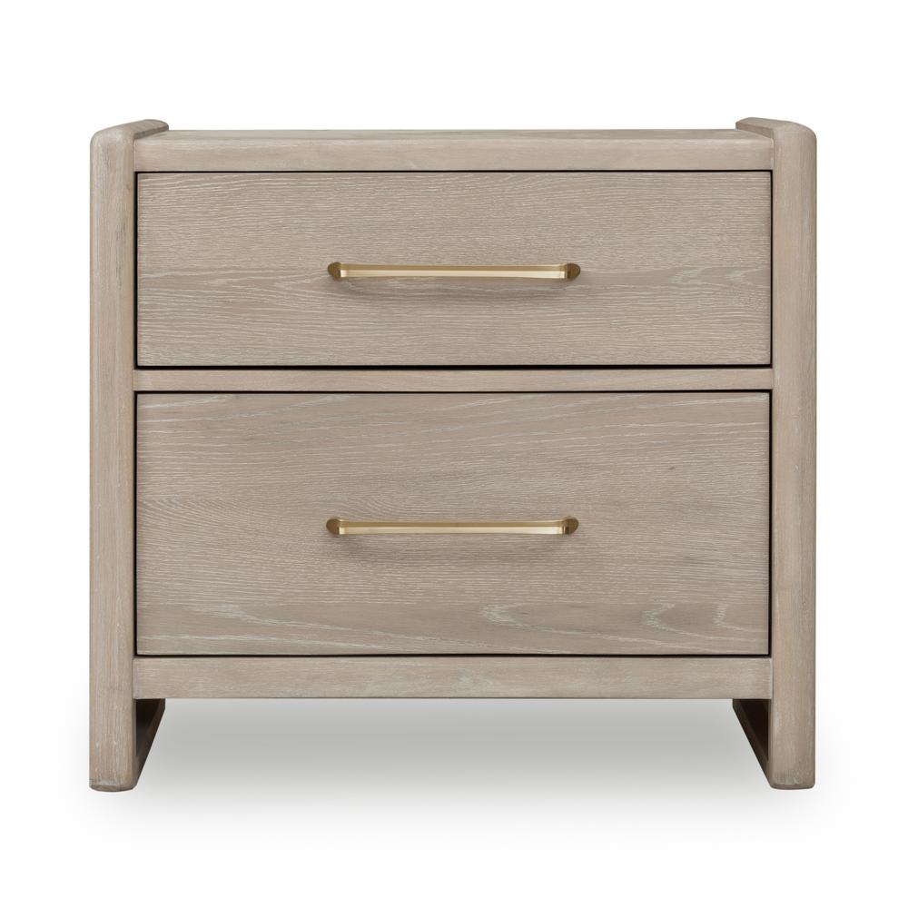 Gardenia 2 Drawer Oak Wood Nightstand in Chai. Picture 1