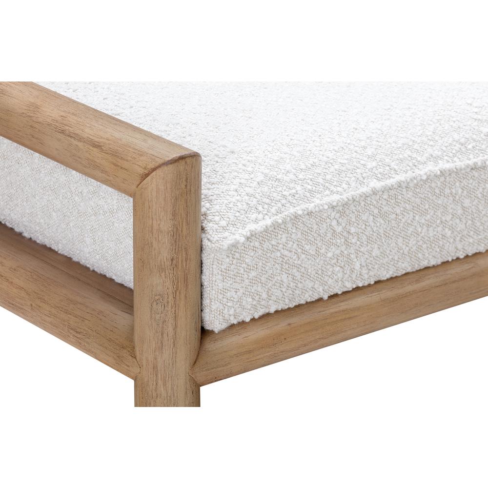 Dorsey Boucle Upholstered Wooden Bench in Granola and Ricotta. Picture 5