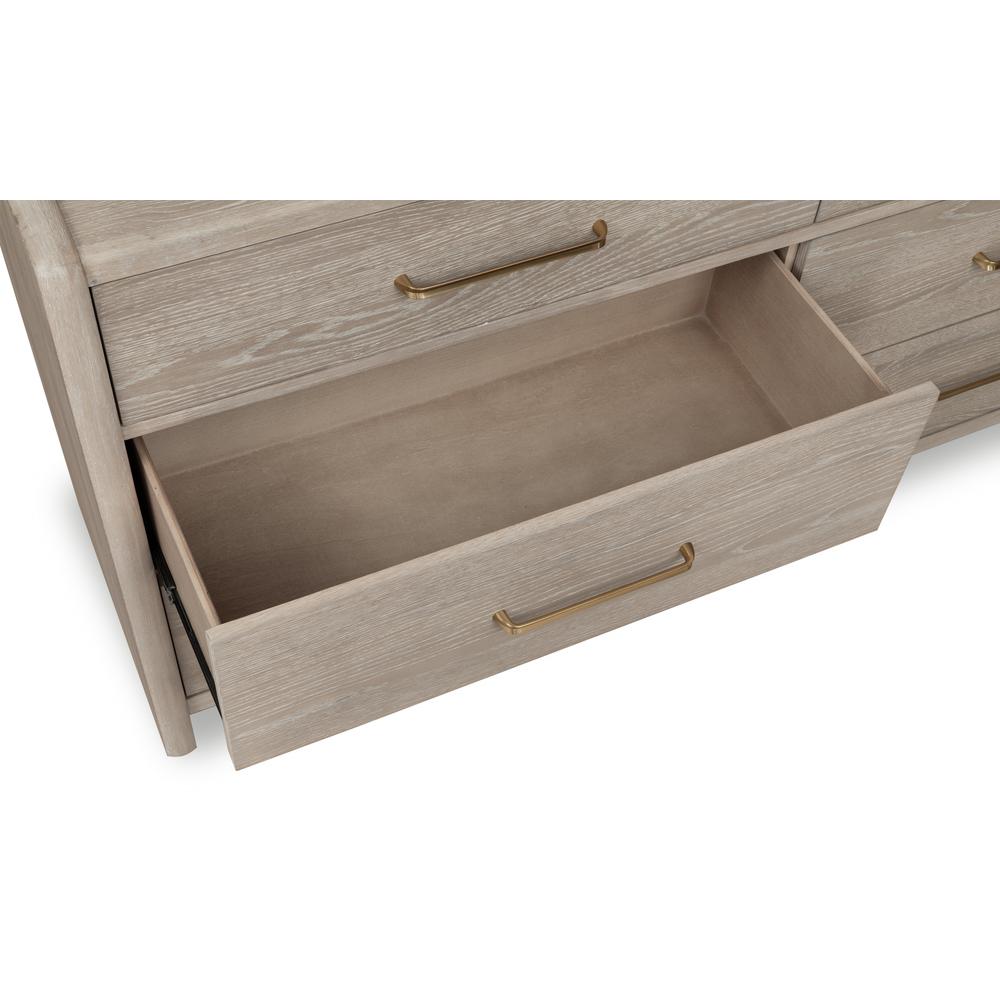 Gardenia Six Drawer Oak Wood Dresser in Chai. Picture 7