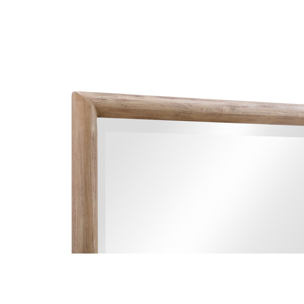 Dorsey Solid Wood and Glass Mirror in Granola. Picture 4