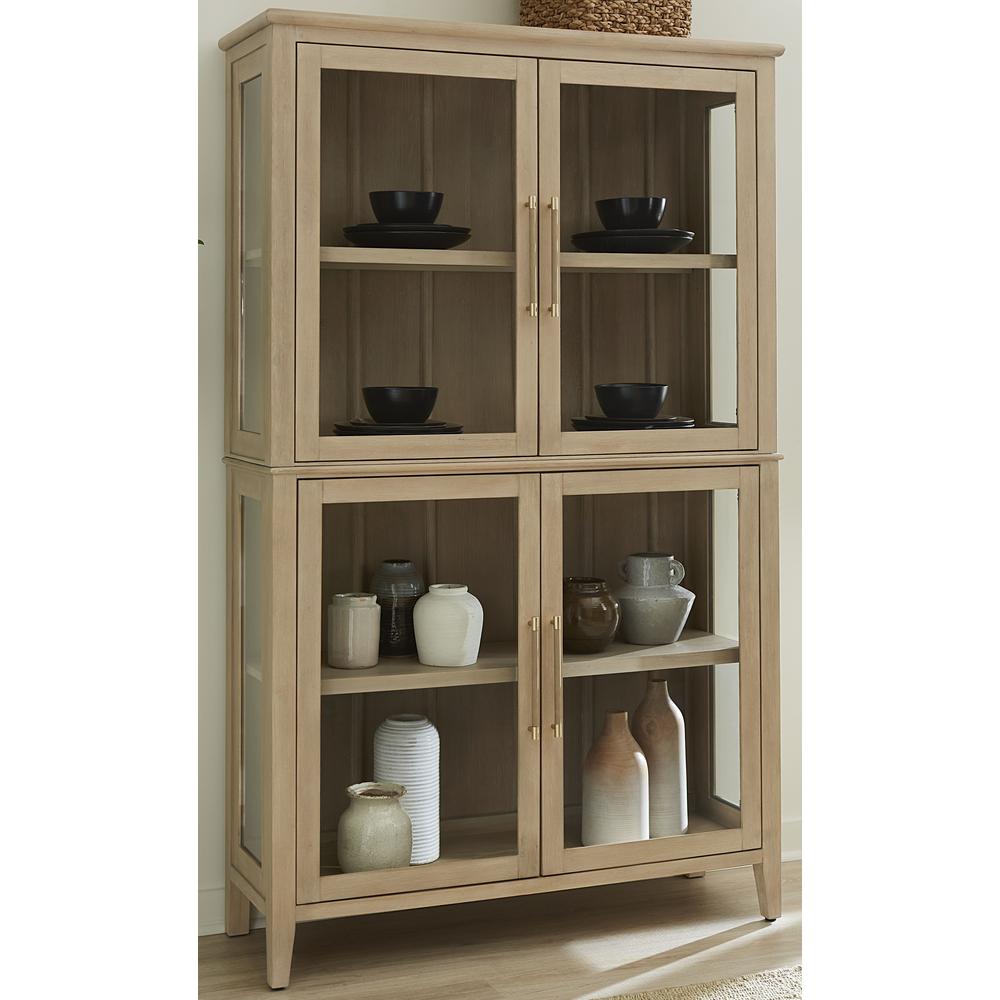 Camden Four Door Shiplap Curio in Chai. Picture 2