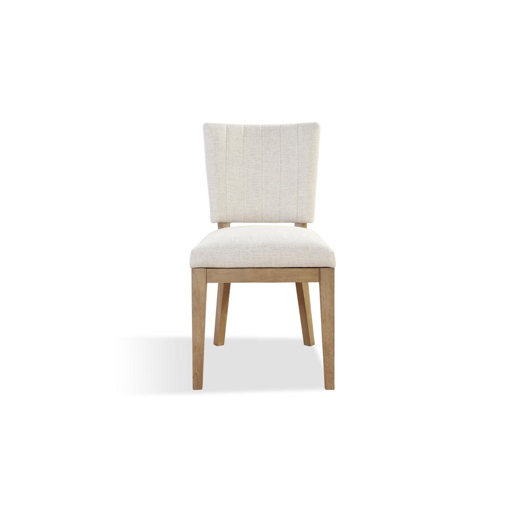 Sumner Channel Back Upholstered Dining Chair in Natural, set of 2. Picture 2