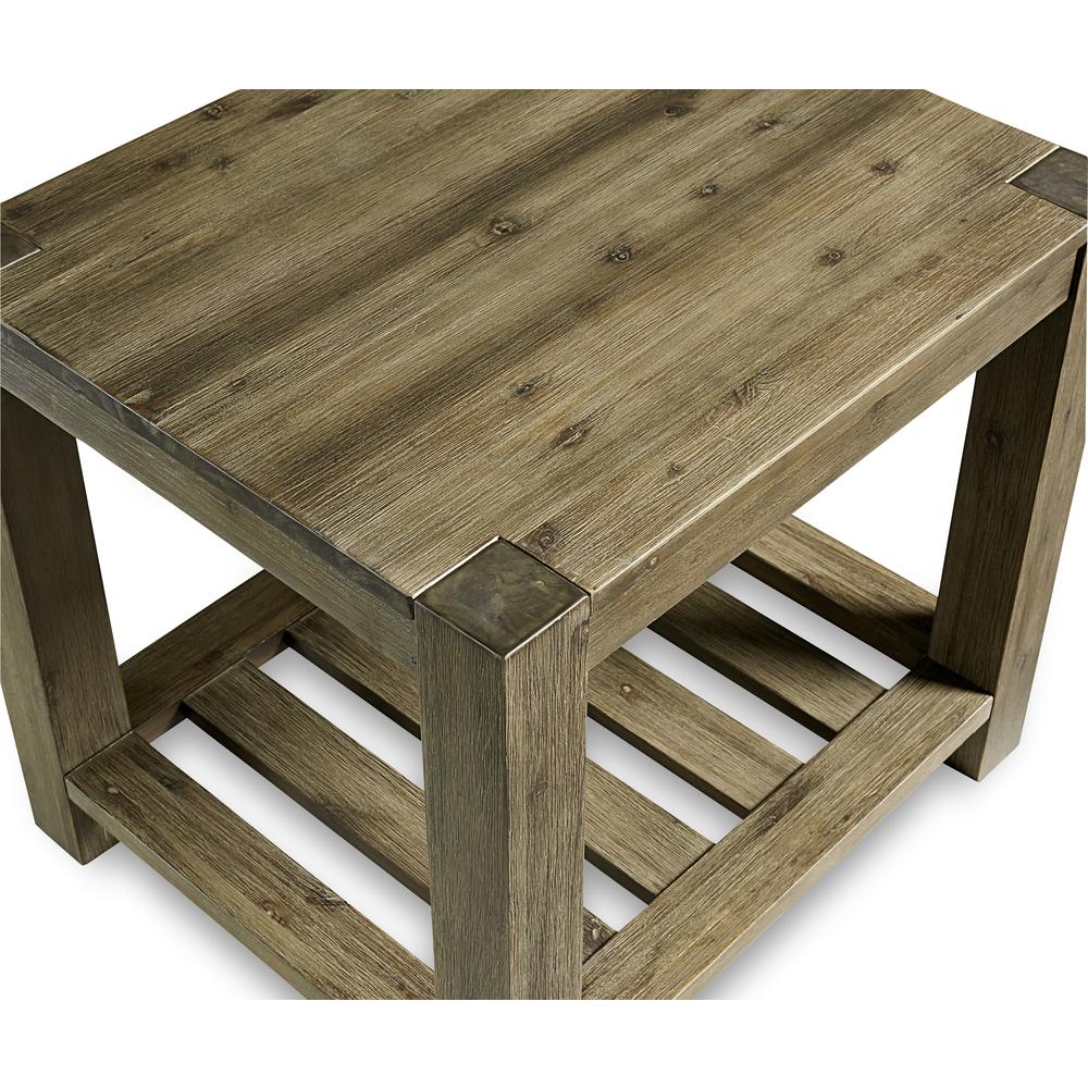 Canyon Solid Wood Rectangular End Table in Washed Grey. Picture 4