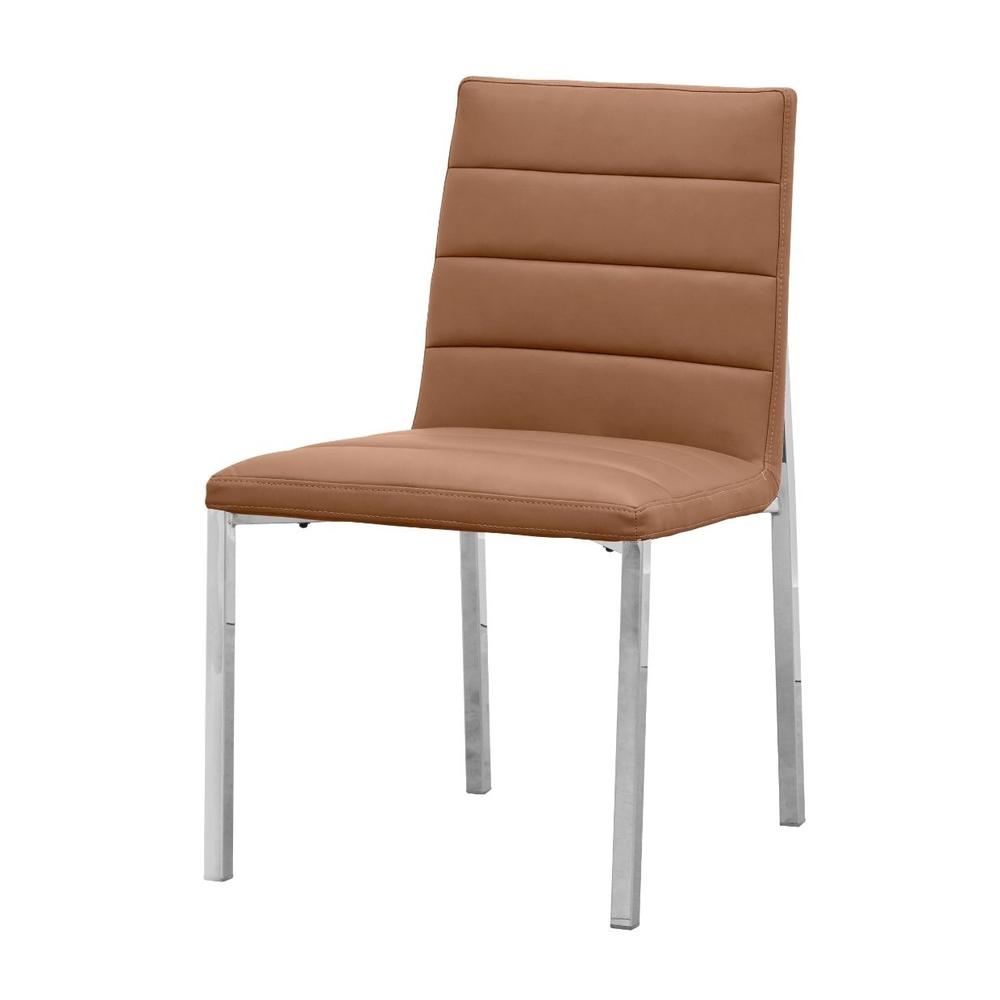 Amalfi Metal Back Chair in Cognac, set of 2. Picture 3