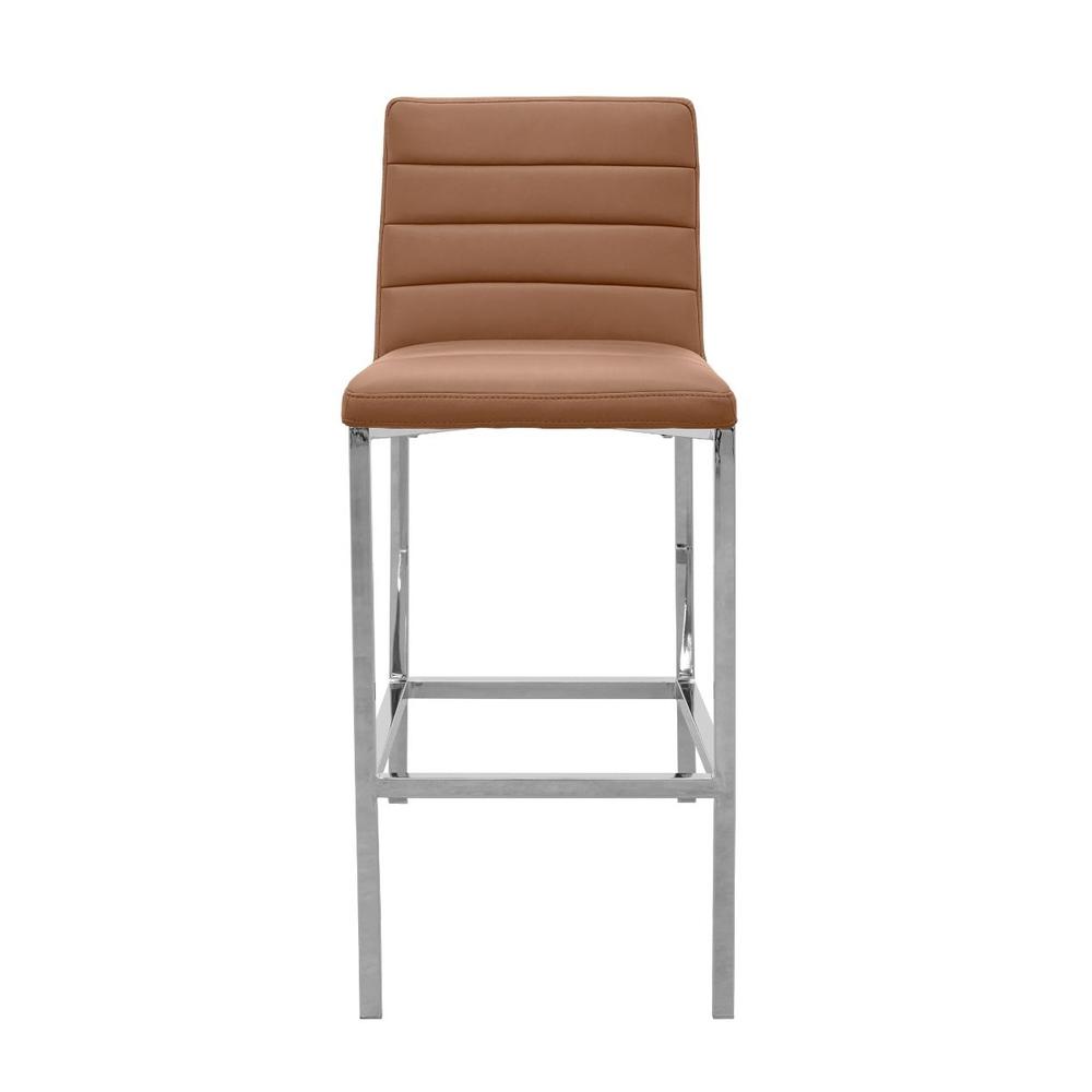 Amalfi Metal Back Bar Stool in Cognac, set of 2. Picture 2