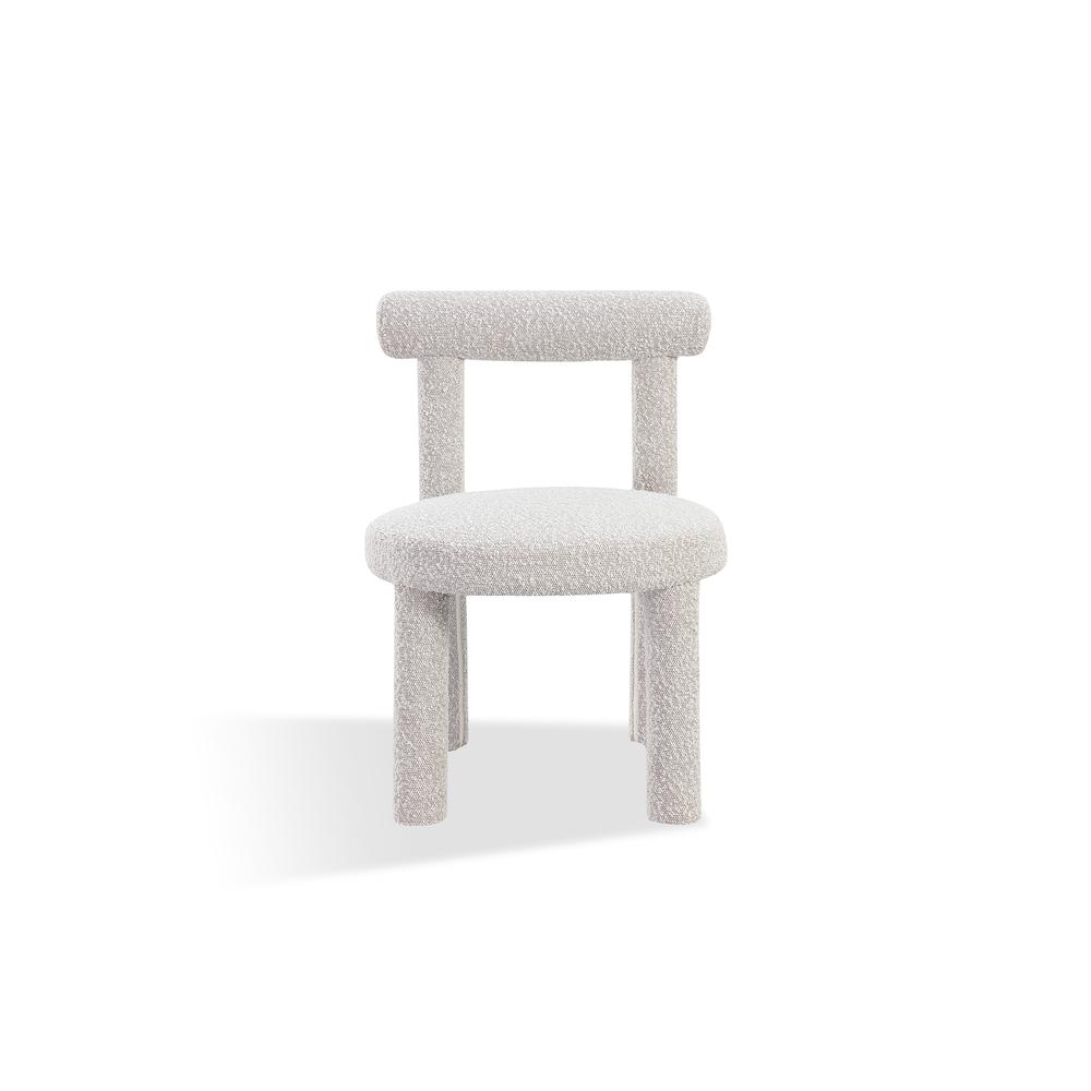 Addison Modern Dining Chair in Cotton Ball Boucle, set of 2. Picture 3