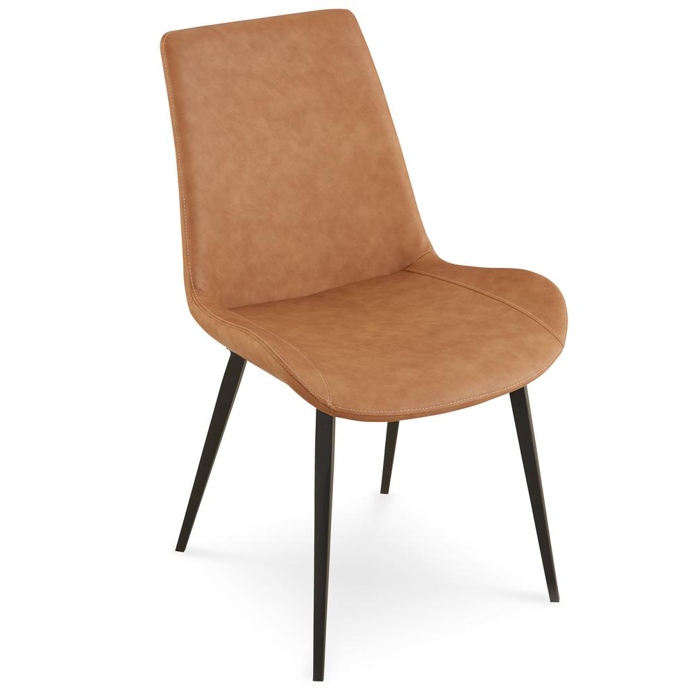 Nicoya Upholstered Dining Chair in Buckskin Synthetic Leather, set of 2. Picture 3