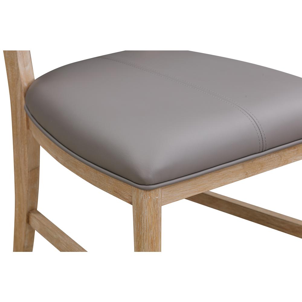 Franklin Dining Chair in Au Natural and Gray Leather. Picture 6