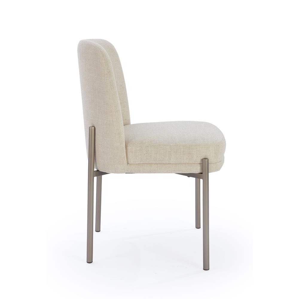 Dion Upholstered Dining Chair in Natural Light Linen, set of 2. Picture 5