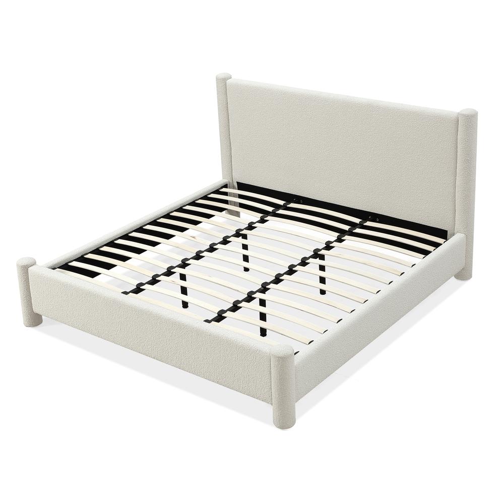 Burke Upholstered Platform Bed in Cottage Cheese Boucle. Picture 8