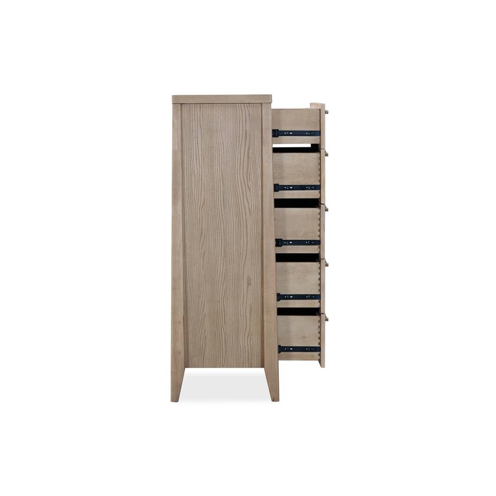 Sumire Five Drawer Ash Wood Chest in Ginger. Picture 4