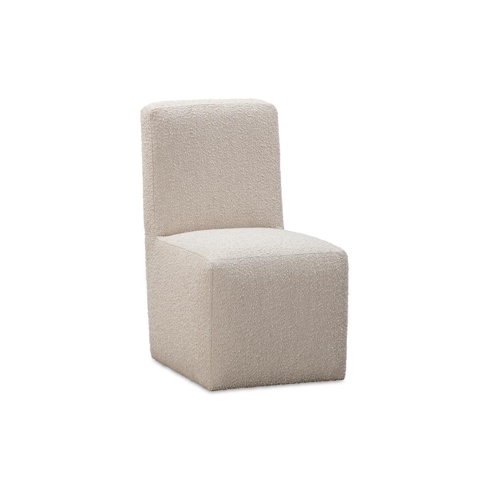 Liv Fully Upholstered Dining Chair in Brun Boucle, set of 2. Picture 2