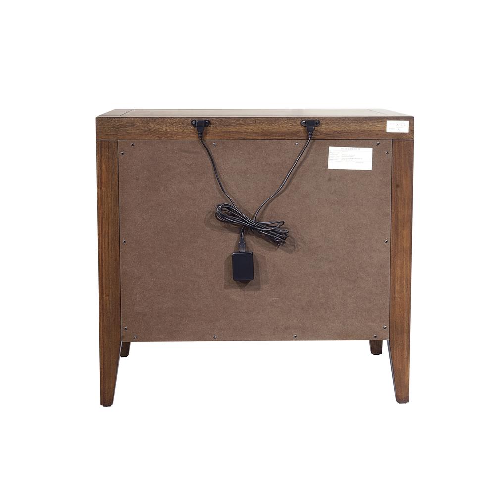 Boracay Two Drawer USB Charging Nightstand in Wild Oats Brown. Picture 4