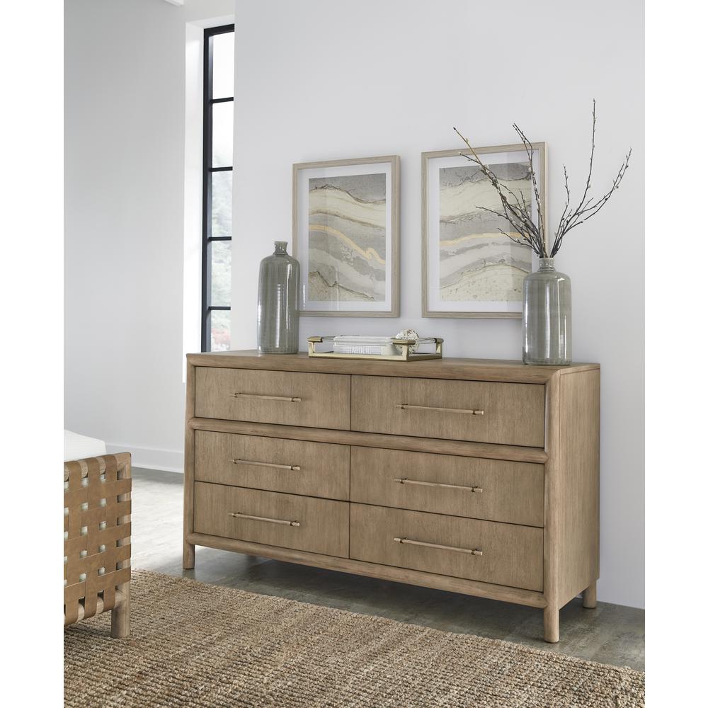 Dorsey Six Drawer Dresser in Granola. Picture 1