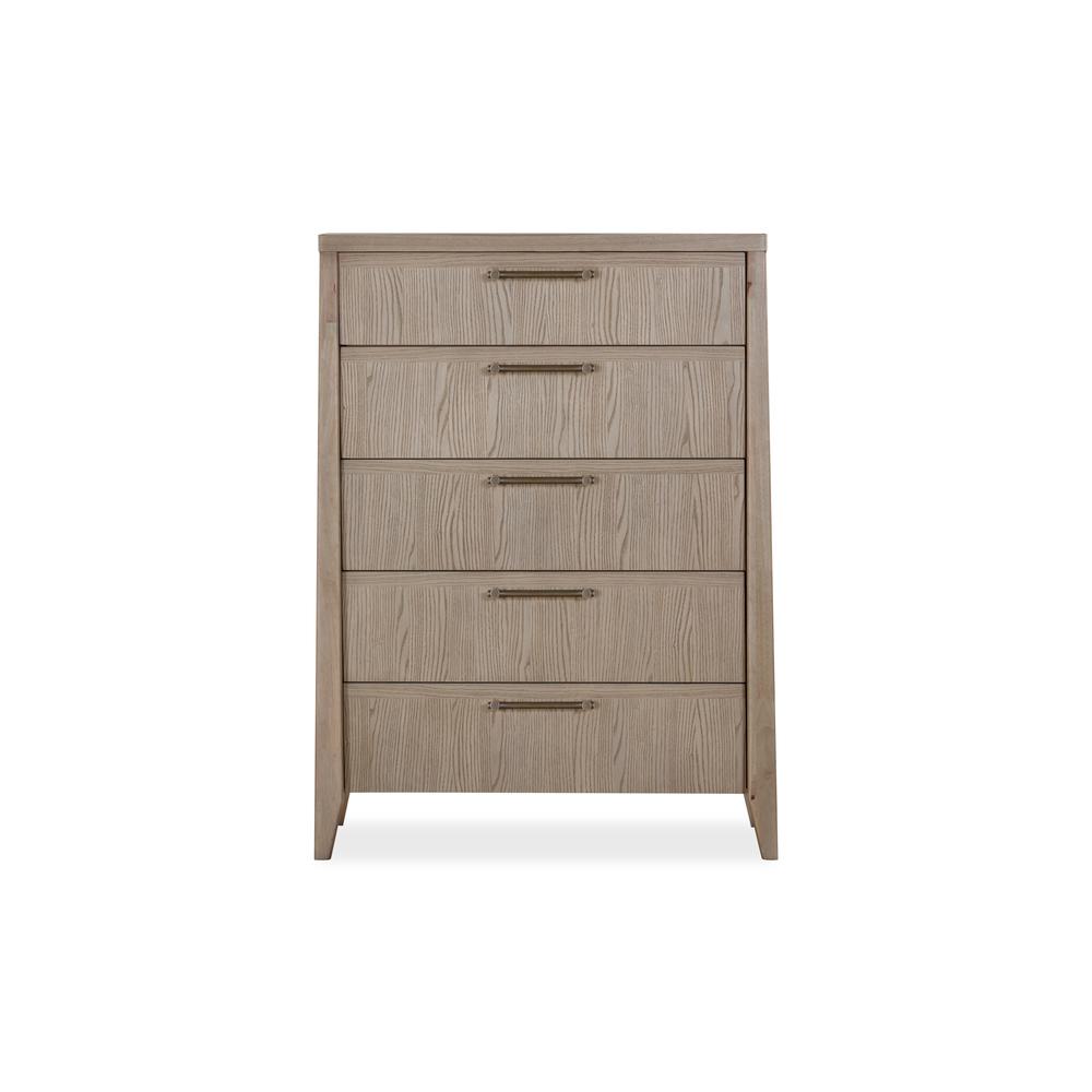 Sumire Five Drawer Ash Wood Chest in Ginger. Picture 1