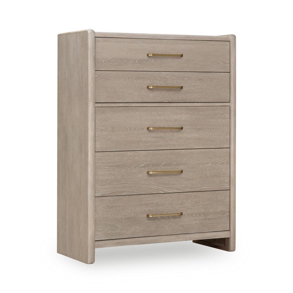 Gardenia Five Drawer Oak Wood Chest in Chai. Picture 2