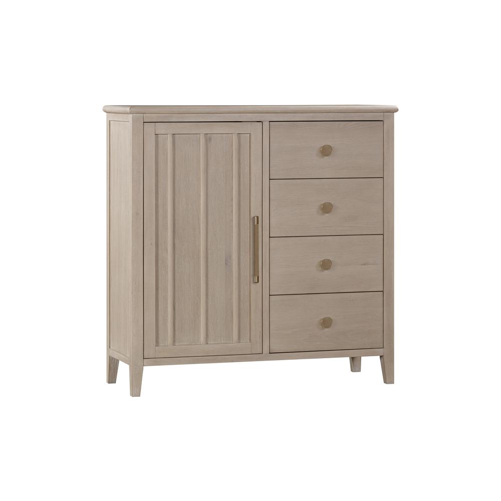 Camden Six Drawer One Door Oak Wood Chest in Chai. Picture 4
